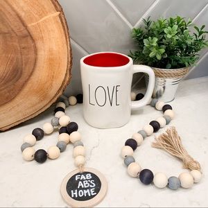 Rae Dunn LOVE YOU Front Back Red Interior Mug